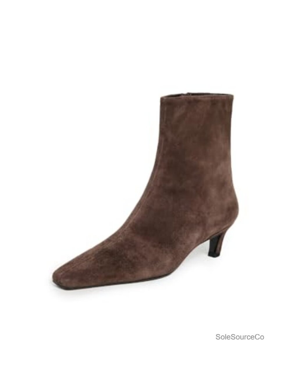 Suede Ankle Boots Square Toe Covered Heel 2in Casual